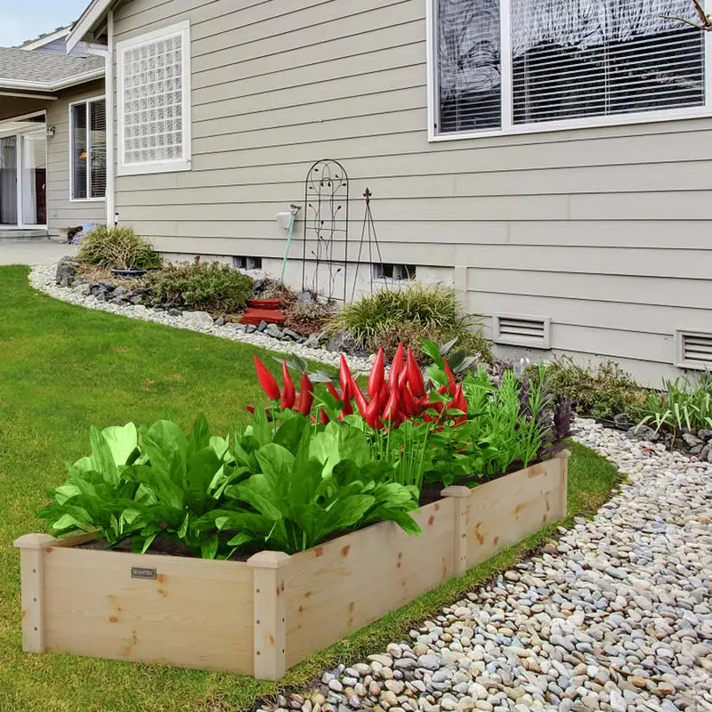 

Wooden Vegetable Raised Garden Bed for Backyard Patio Balcony
