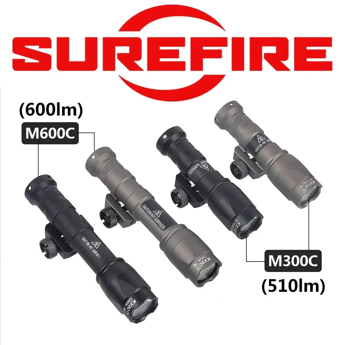 Airsoft Surefire M600C M600 M300 M300V Tactical Scout Light AR15 Rifle Weapon Flashlight LED Hunting Spotlight SF M300A Gun lamp