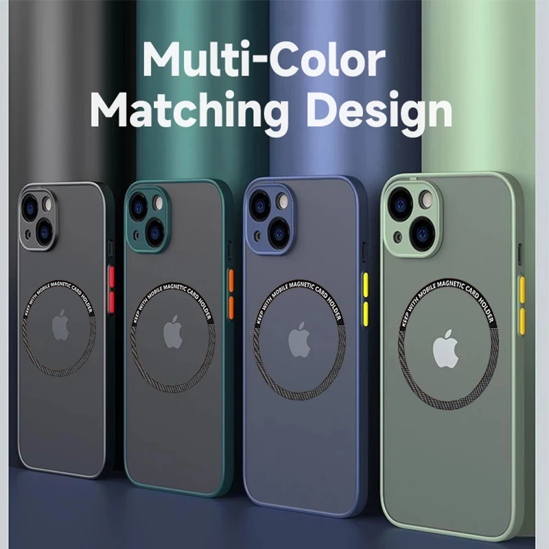 Luxury Magnetic Matte PC Case For Magsafe iPhone 16e 16 15 1