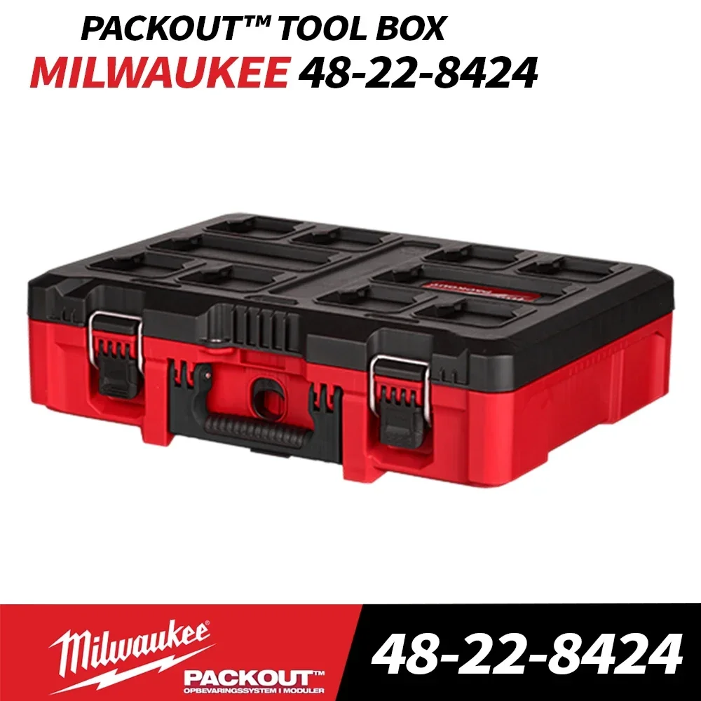 Milwaukee 48-22-8424 75-Pound Capacity Polymer Packout Durable Standard Tool Box Milwaukee Cordless Drill Tool Case