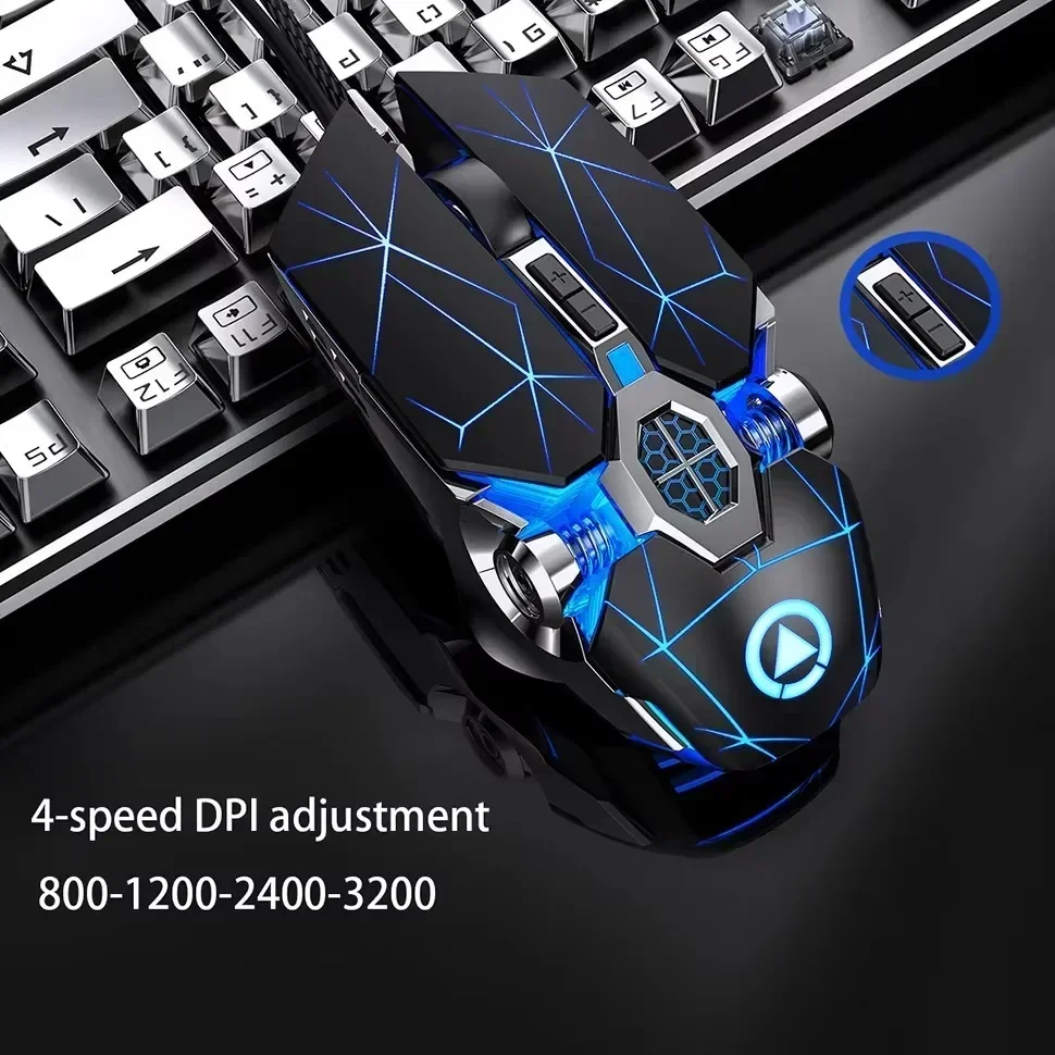 

Suitable for PC Laptops, GamingConsoles,RGB SilentMouse, LEDBacklight 3200, New 6-button USB Mechanical Mause Wired Gaming Mouse