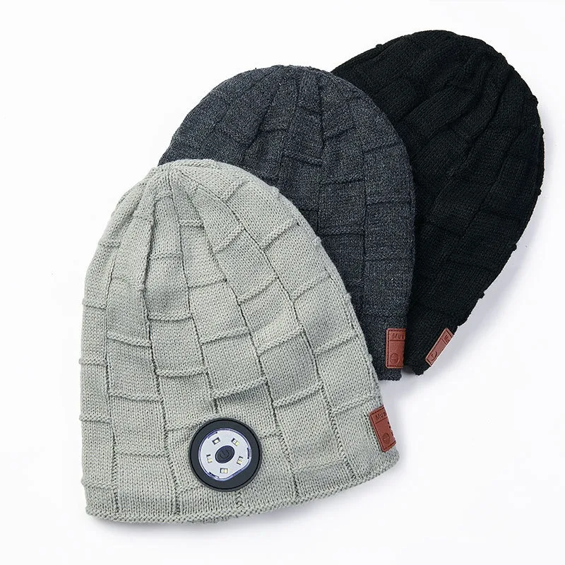 Bluetooth Multi-function Thermal Lighting Stereo Knitted LED Sports Hat Headset Wireless