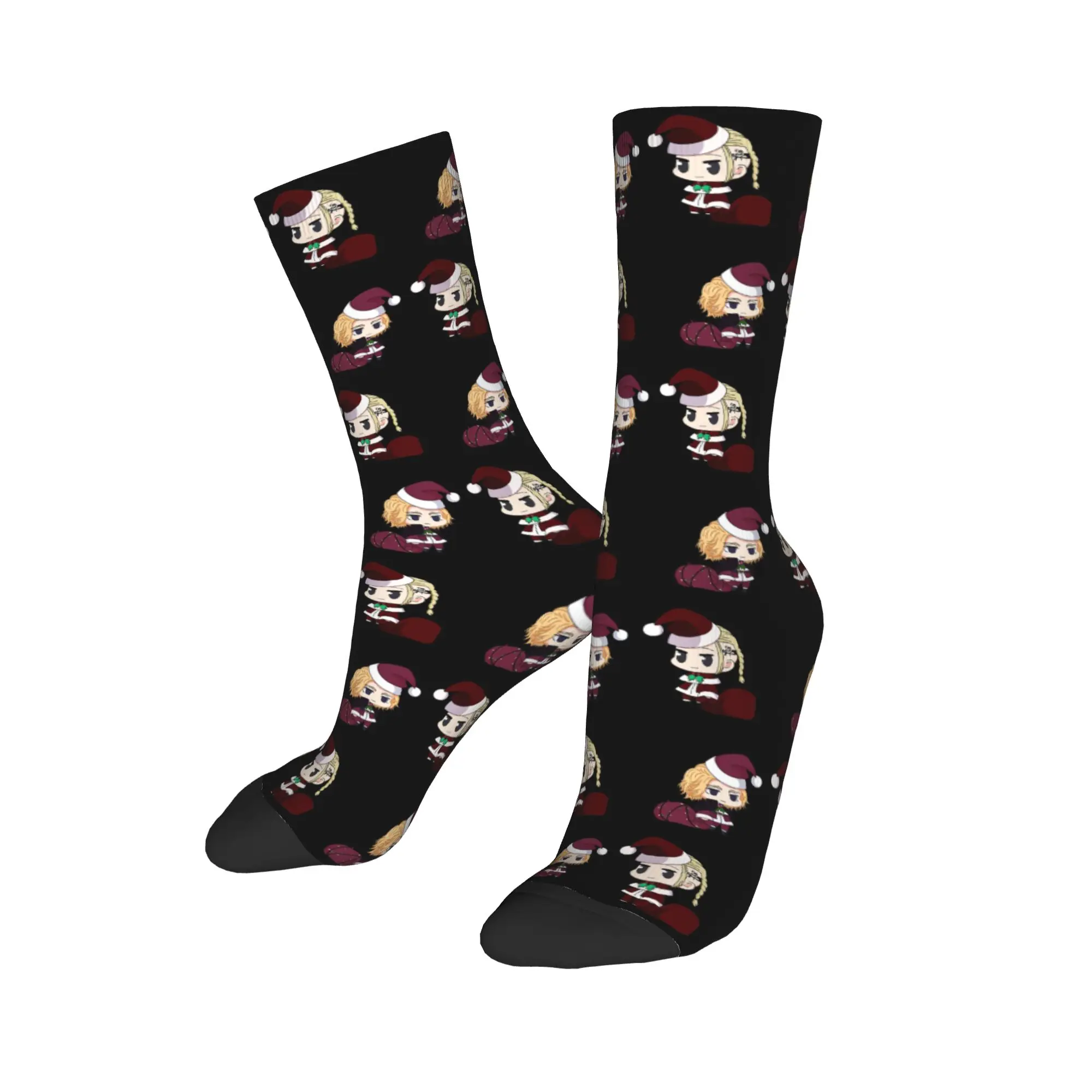 Male Men Socks Tokyo Revengers Anime Christmas Sock Polyester Chibi Draken Mikey Sport Women Socks Spring Summer Autumn Winter
