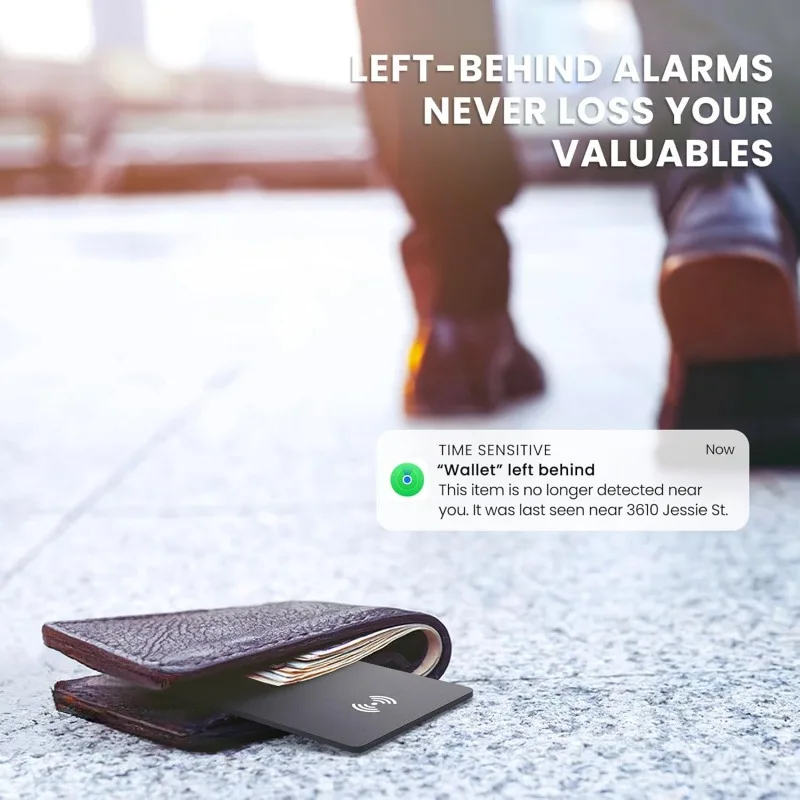 Ultra-thin Rechargeable AirTag Card—Compatible with Apple’s “Find My” App (iOS Only; Not Compatible with Android)—Key Tracker