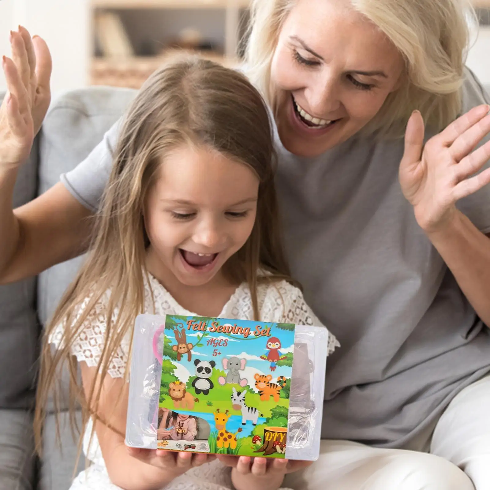 مجموعة أدوات الحرف اليدوية للأطفال للتفاعل العائلي مجموعة كرتونية ثلاثية الأبعاد للحيوانات لغرفة النوم وغرفة المعيشة والحفلات والفصول الدراسية للأولاد #2