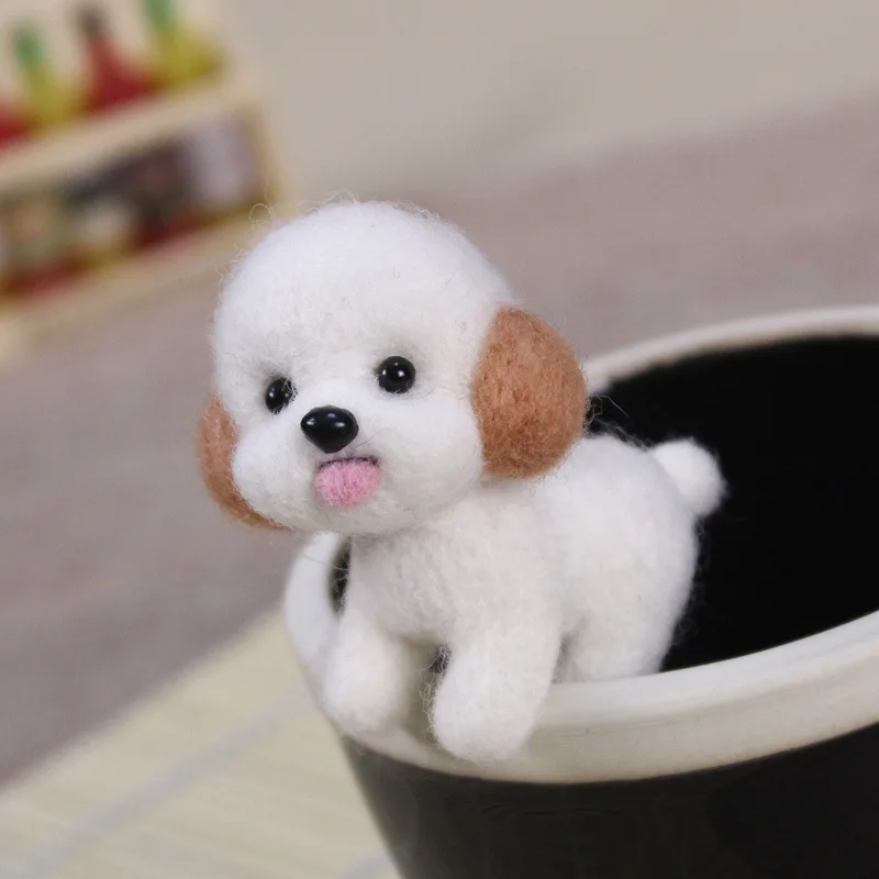 New Poke Wool Felt Handmade DIY Doll Cartoon Cute Small Animal Dogs Material Kit Plush Toys Exercise Kids Hands-on Skills