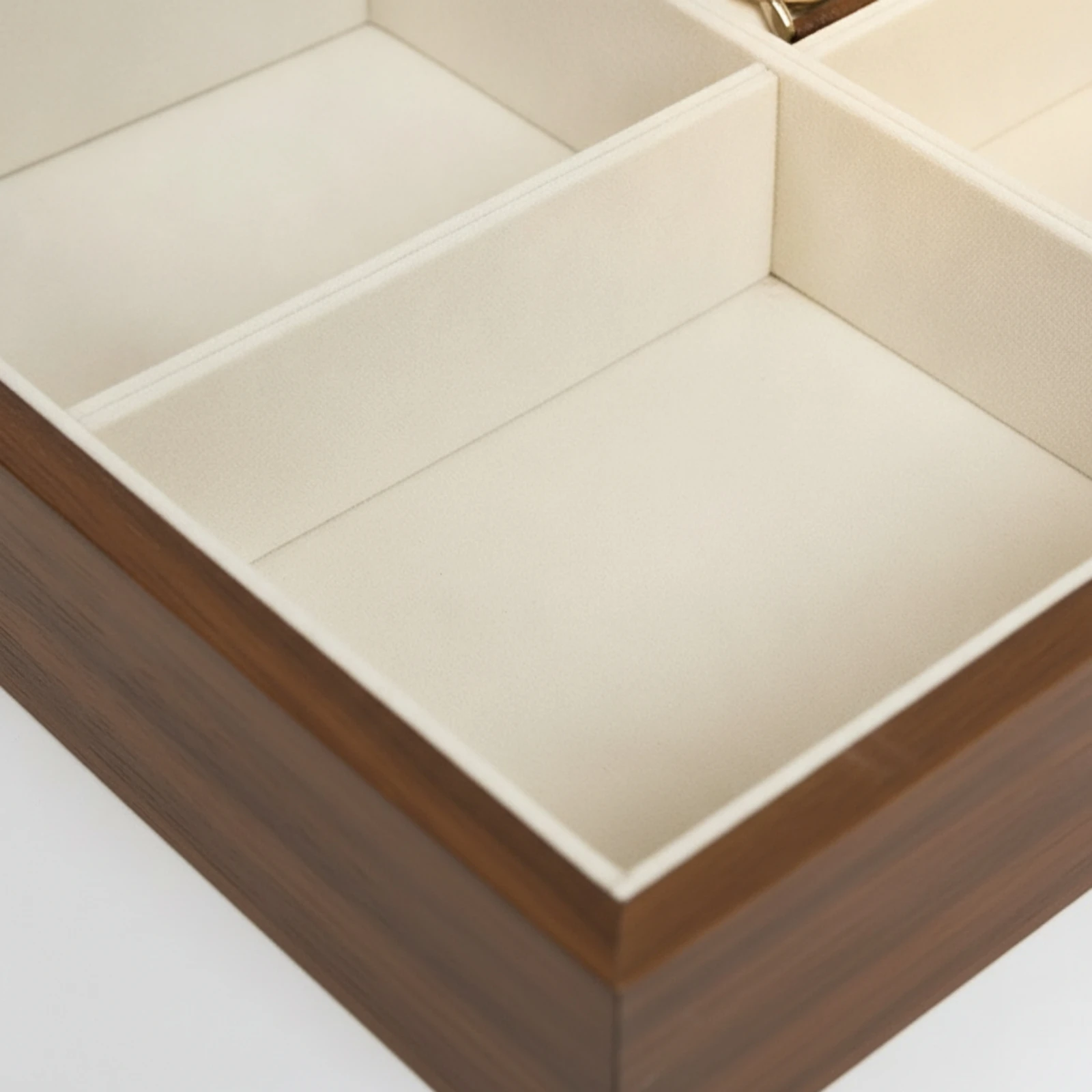 Wooden Tray with Compartments Wood-Grain Valet Tray Organizer Open-Top Space-Saving for Vanity, Desktop