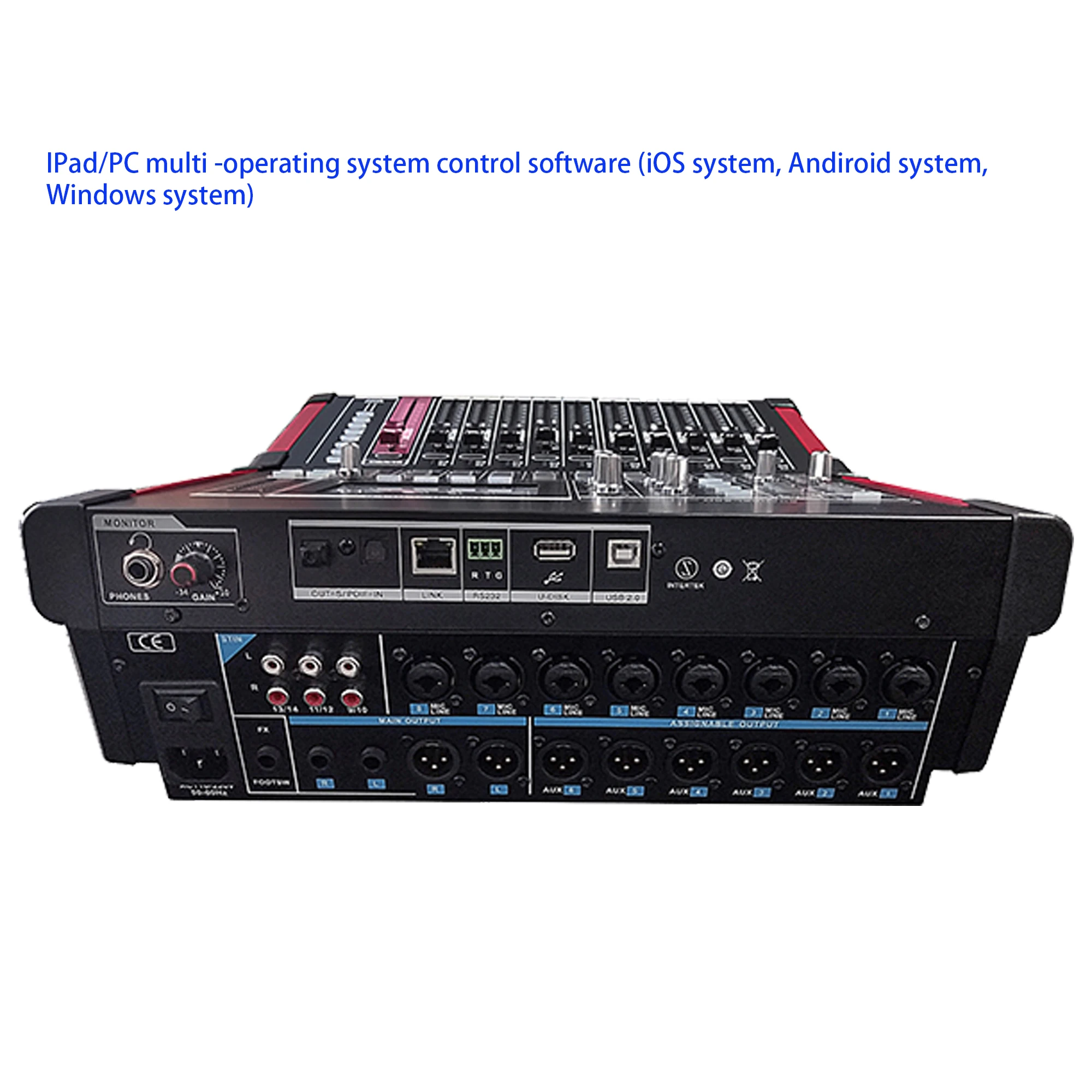 Imagem -05 - Mixer de Áudio Digital Profissional Ipad e pc Software Control Sound Card dj Audio Mixer 16 Channel Performance Audio Speaker Shennfull-d16