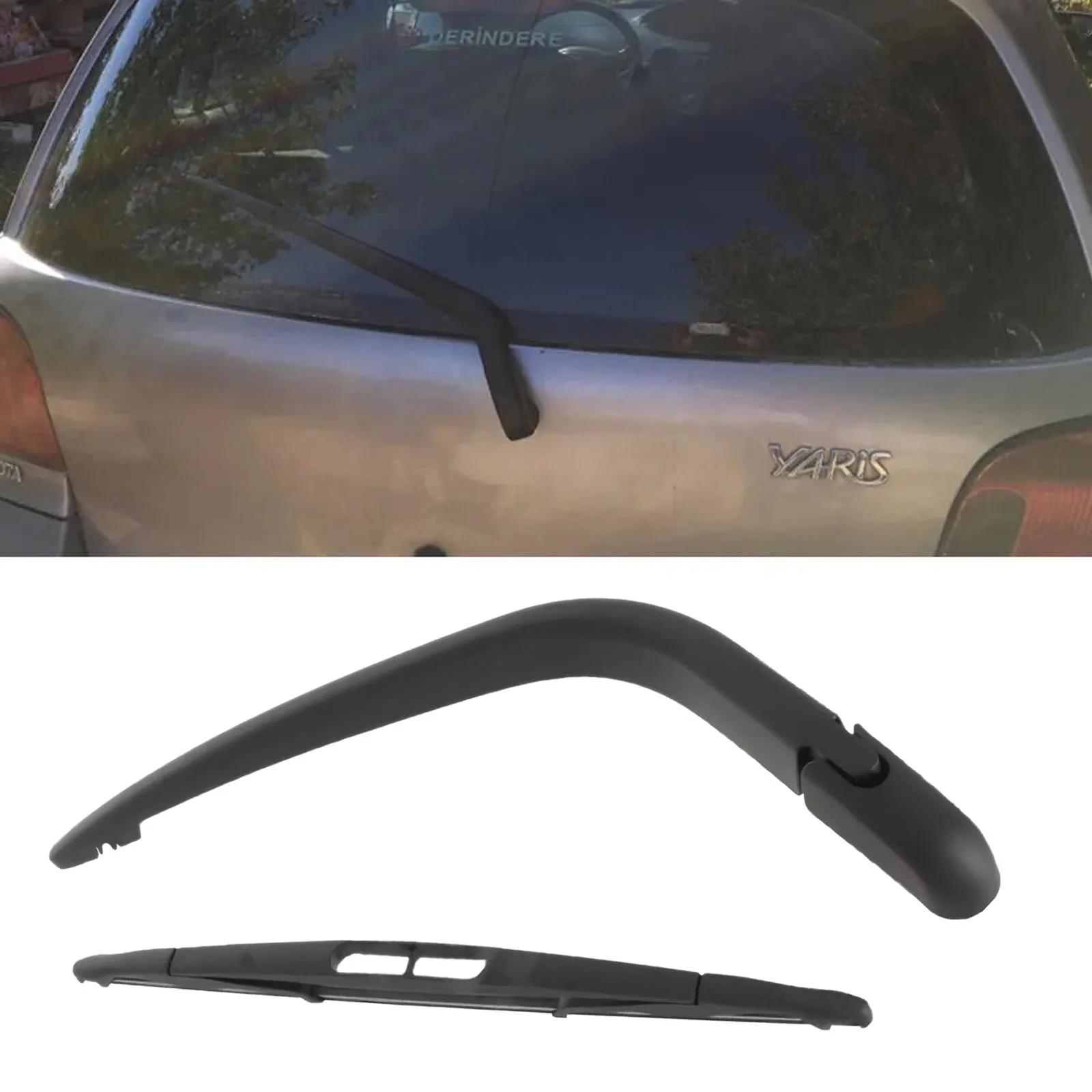 1pcs Rear Windshield Windscreen Washer Wiper Arm Blade Set For Fits Toyota Yaris Mk1 Hatchback 30 cm / 12 Inch Car Accessories