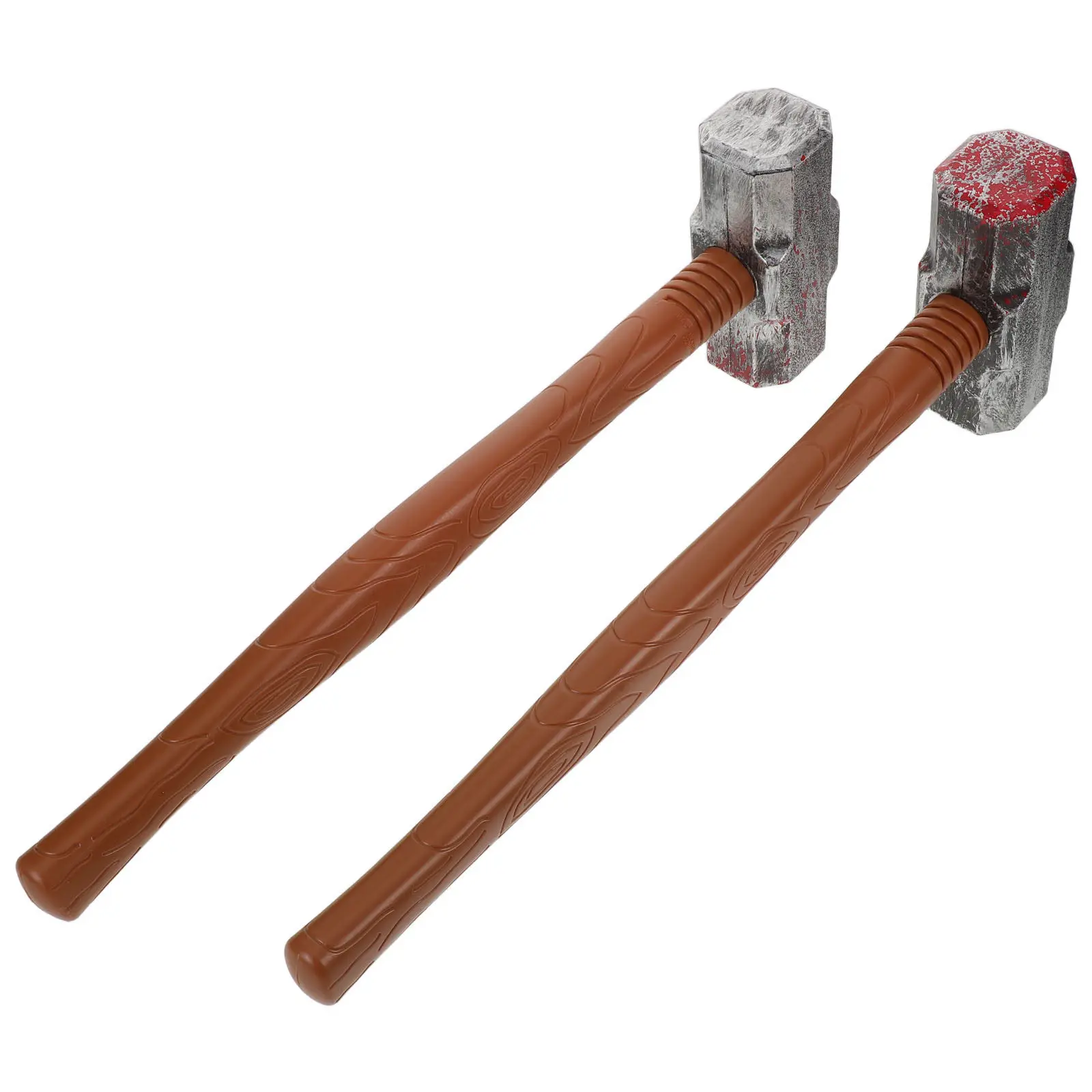 

2Pcs Lifelike Plastic Hammer Props Easy Clean Versatile Costume Accessory for Halloween Party Kids Roleplay Simulation