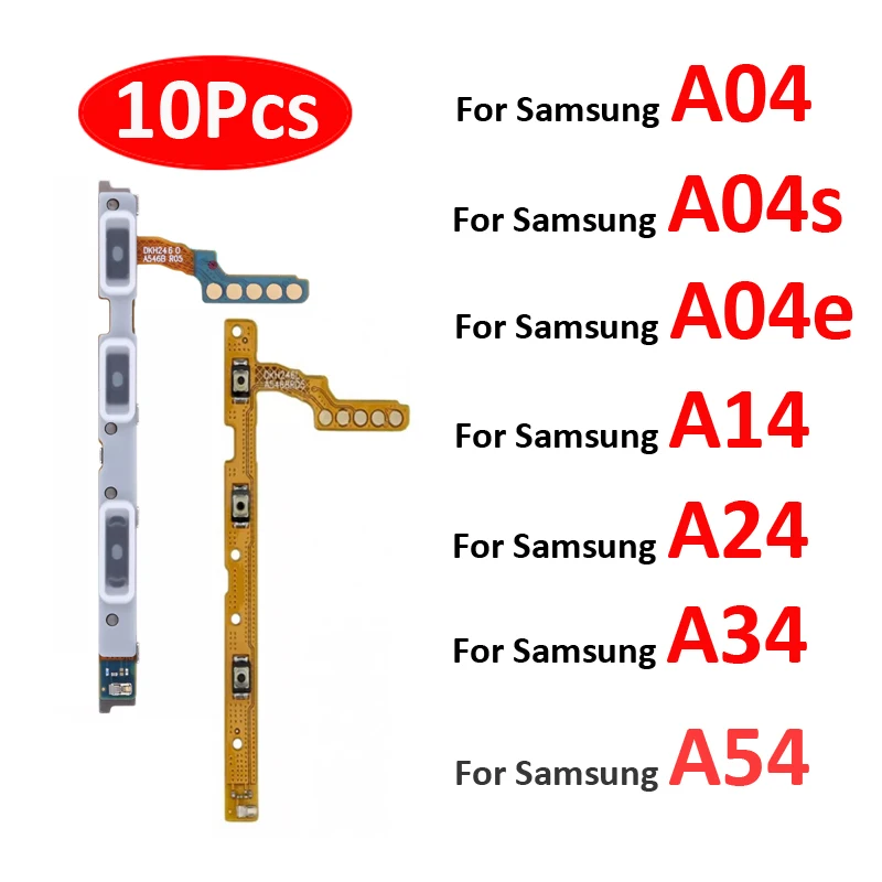 

10Pcs For Samsung Galaxy A04 A04s A04e A14 A24 A34 A54 5G Phone New On Off Power Volume Button Key Switch Flex Cable Parts