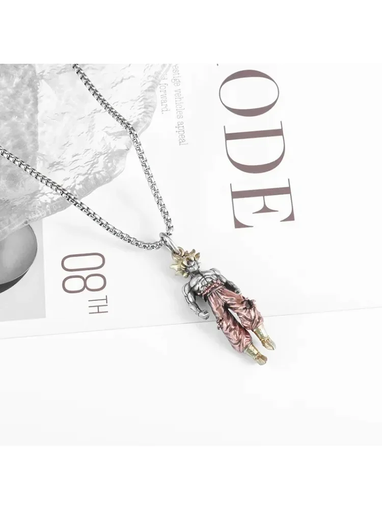 Collier en alliage galvanisé Dragon Ball Z Super Saiyan Son Goku, pendentif de personnalité, chaîne de pull Hip Hop, cadeau pour enfant