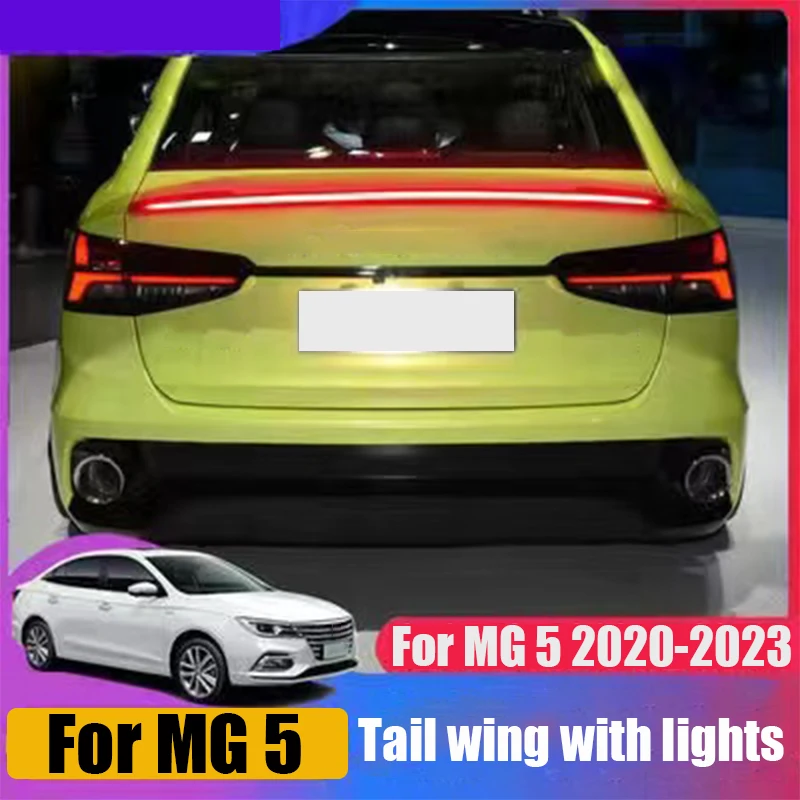 For MG 5 2023 2022 2021 2020 Streaming Tail Wing Penetrates Illuminated Rear Tail Wing Decoration