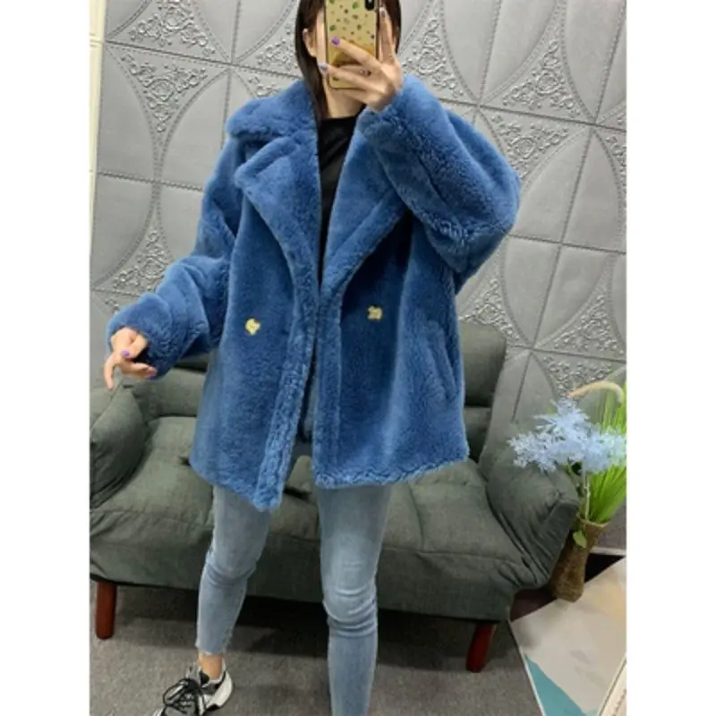 New Lamb Fur Teddy Bear Coat Women Winter Clothes Thick Warm Short Fashion Loose Casual Fleece Winter Jackets Women Clothing view 4