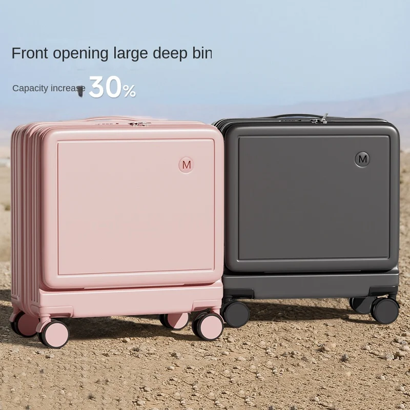 

Чемодан для багажа с передним открытием, 18-20 дюймов, дорожный чемодан для женщин и мужчин, легкий новый бесшумный чемодан на колесиках с паролем