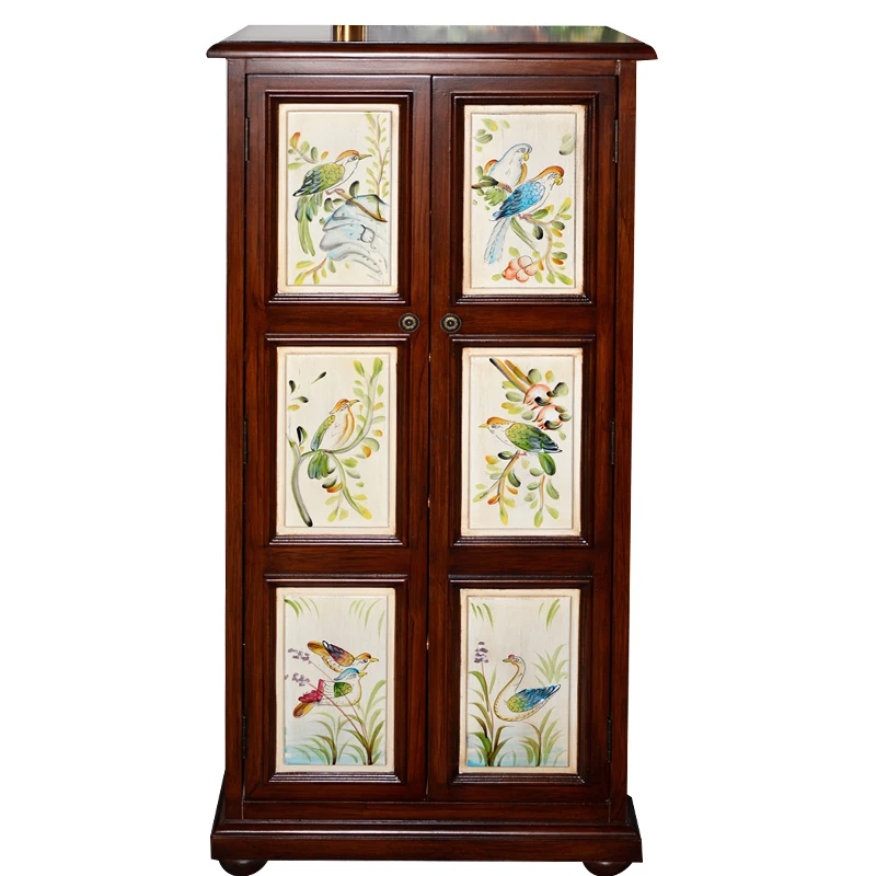 

American country door storage home large capacity painted European style entryway cabinet Mediterranean high shoe cabinet
