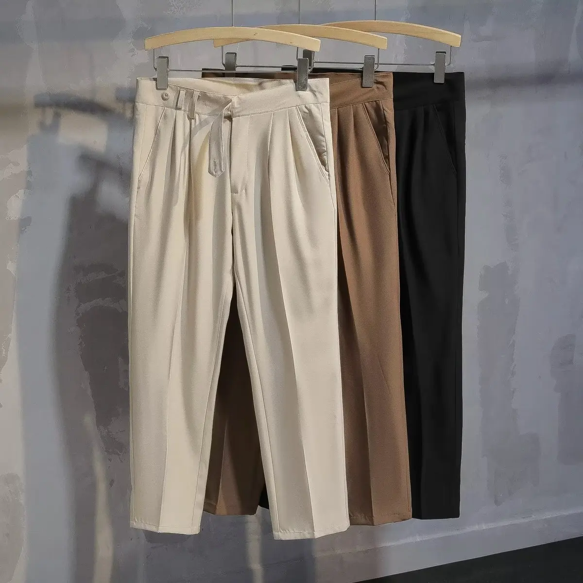 

Loose Trousers Men's Retro High-end Business Draped Solid Color Casual Trousers Trousers Suit Pants Men