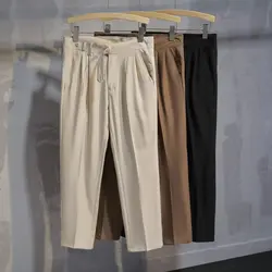 Loose Trousers Men's Retro High-end Business Draped Solid Color Casual Trousers Trousers Suit Pants Men