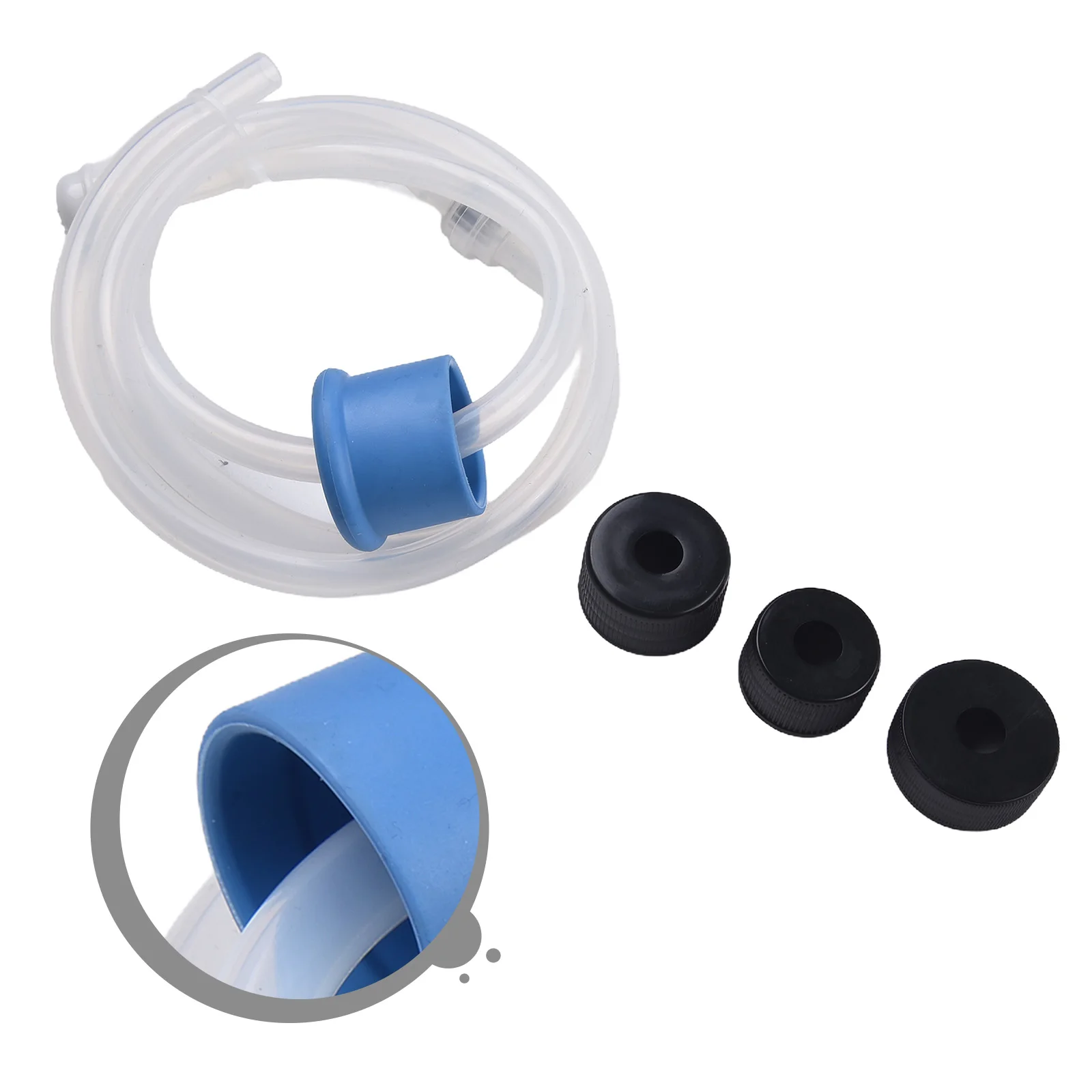 1 Set 1m Silicone Soap Dispenser Hose Kit With 3 Bottle Covers Extendable Tube For Kitchen Sink Pump System