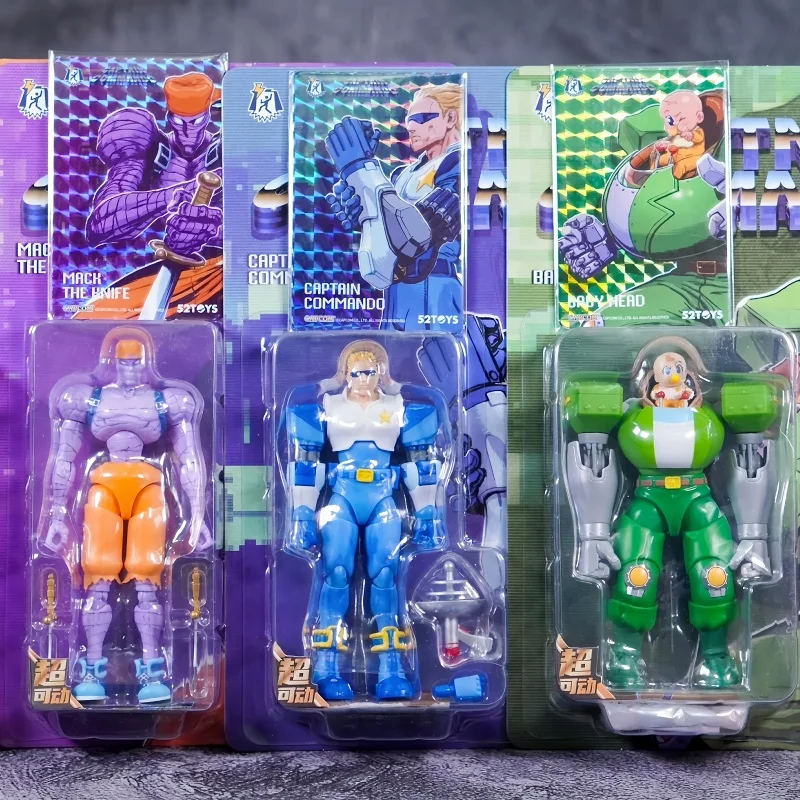 52toys Captain Commando 1/18 Figure Mack The Knife Ginzu The Ninja Baby Head Arcade Game Action Doll Toy Birthday Gifts Hot