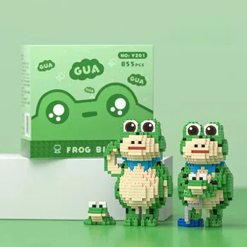 12cm Internet red frog building block funny frog puzzle building block assembly toy for children&#x27;s birthday gift