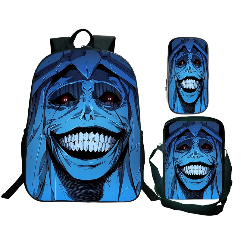 Children's Solo Levelin Backpack 3pcs Set Anime Game School Bag Large Capacity Backpack Boys Bookbag Primary School Mochila Gift