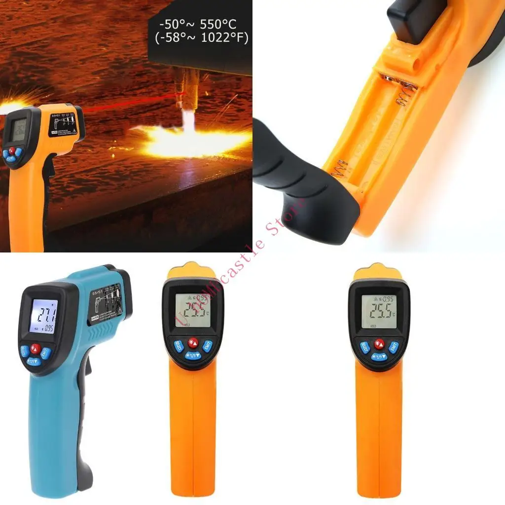 63HF -50~550℃ Цифровой инфракрасный термометр Пирометр GM550 Промышленный температурный пистолет