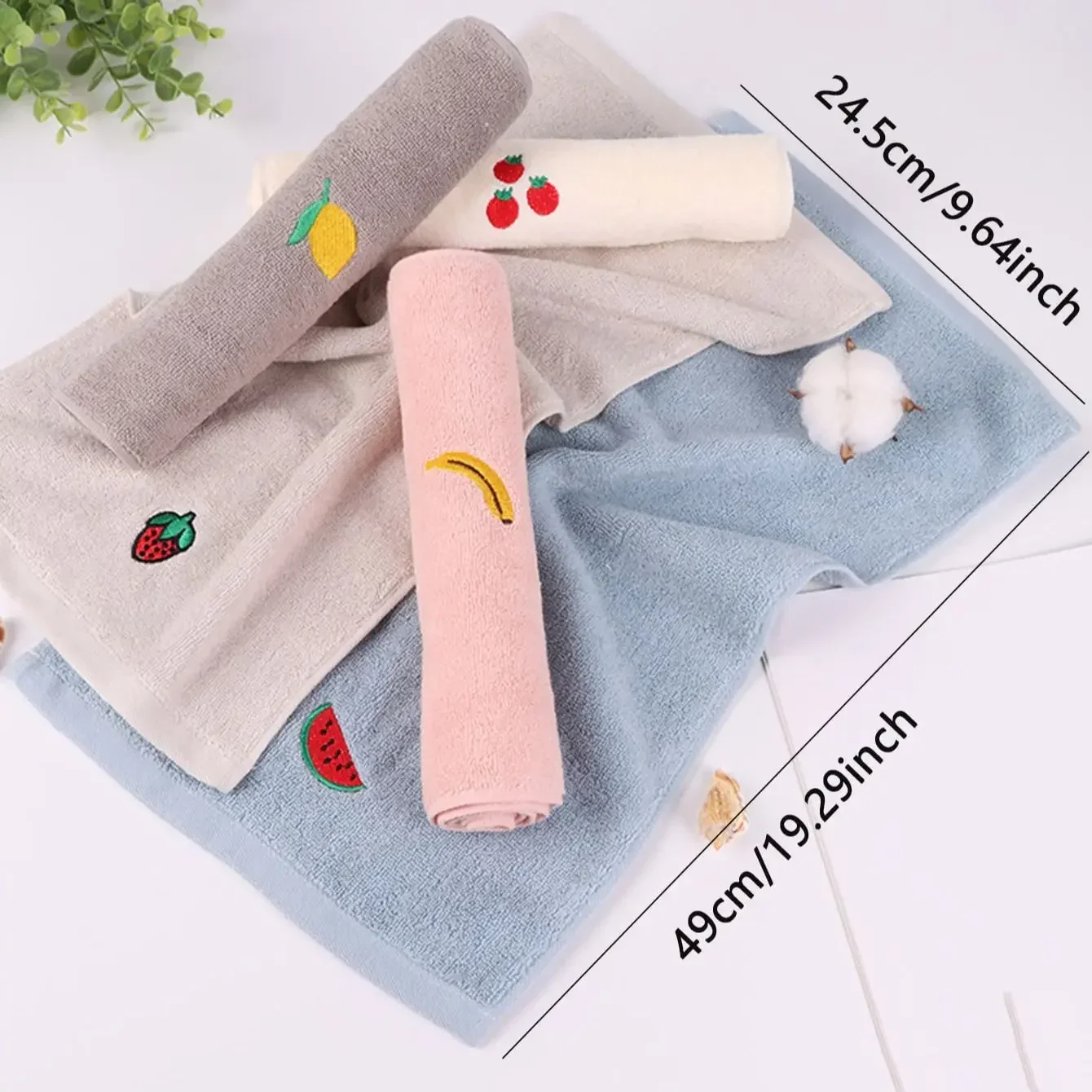 1 pezzo: asciugamano in puro cotone, asciugamano assorbente morbido e addensato per la casa con cartoni animati ricamati interamente in cotone - Colore casuale