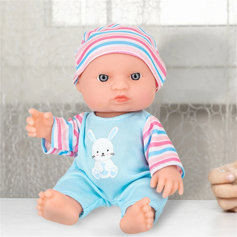 Muñeca caucásica 6,5 pulgadas para niños pequeños, juguete juego para padres con vida juguete educativo para