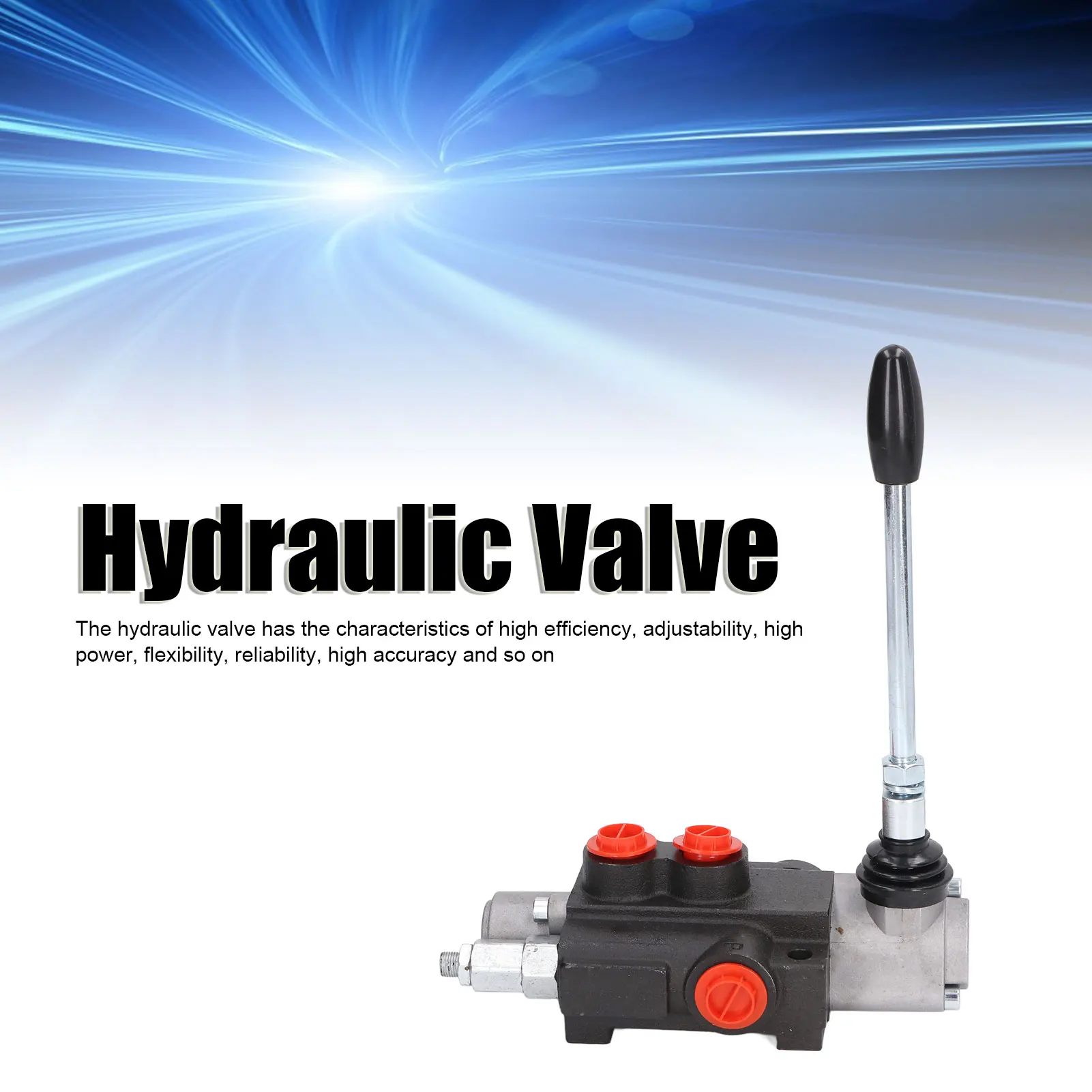 Hydraulic Flow Control Valve Kit 1 Spool Double Acting with Adjustable Relief Bar Control Handle Tractor Accessory