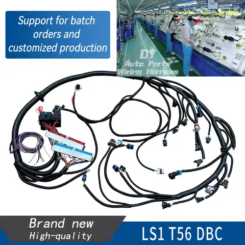 Arnés de cableado T56 DBC LS1, Compatible con 1997-2006 T56 o no eléctrico Tran 4,8 5,3 6,0 Vortec Drive por Cable
