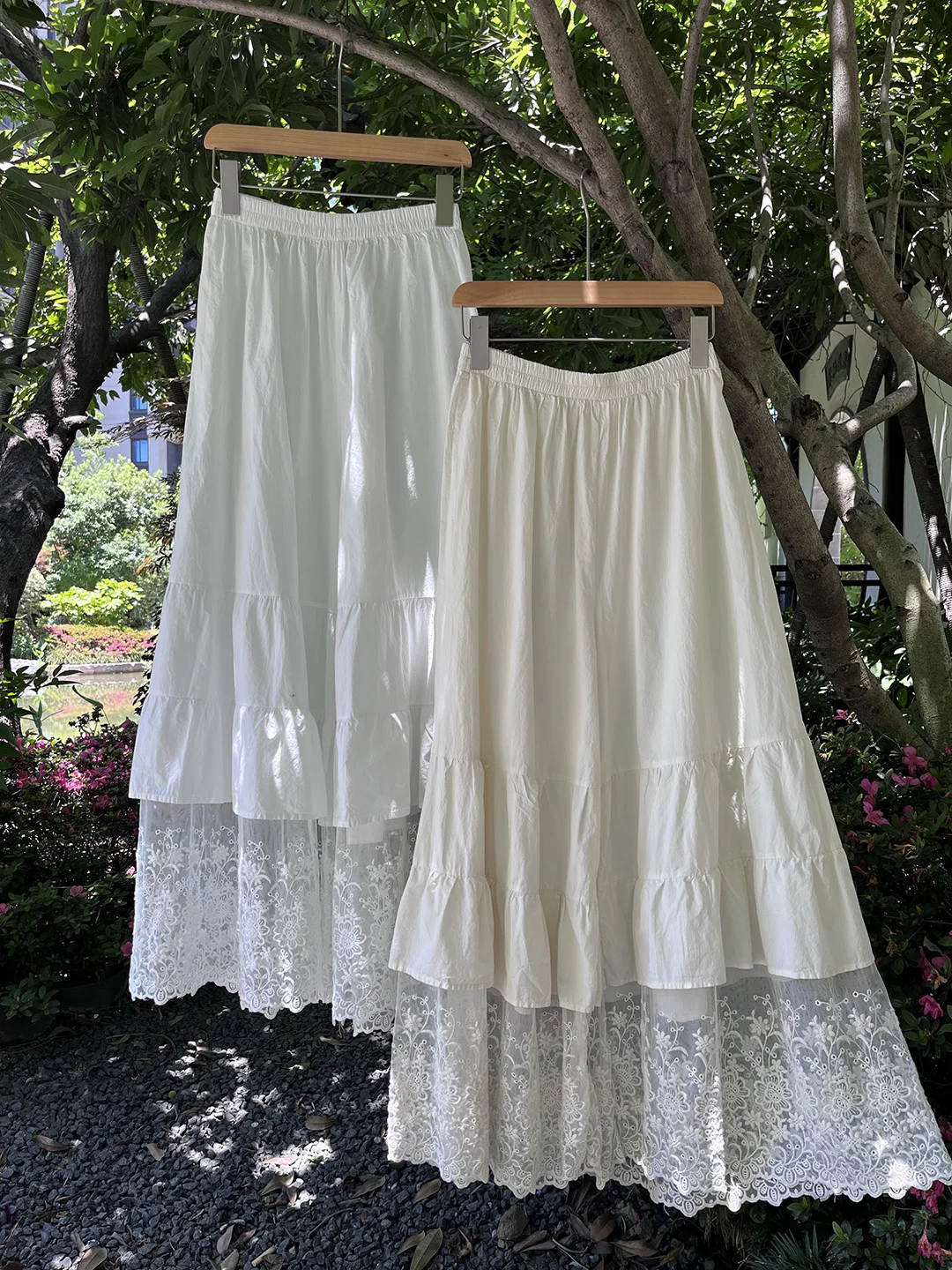 

Sweet Pure Cotton Lace Trim Boting Pants Loose Long Wide Layered Wear Underwear Skirt Pants Japanese Forest Sle