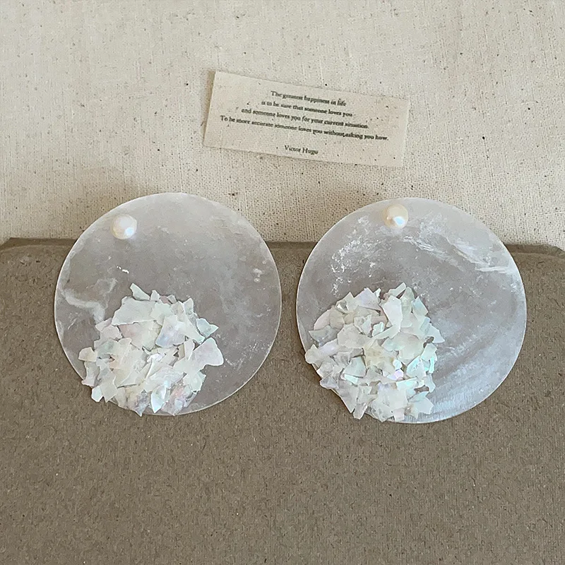 

Minar Exaggerated Irregular Shell Round Imitation Pearl Large Dangle Earrings for Women Female Party Every Day Jewelry Wholesale