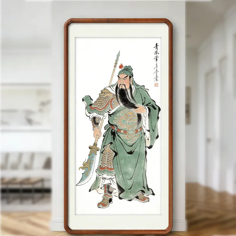 Guan Yu, Guan Gong, God of Wealth, Entryway, Study Scroll Hanging Painting, Decorative Painting, Master Guan's Living Room Mural