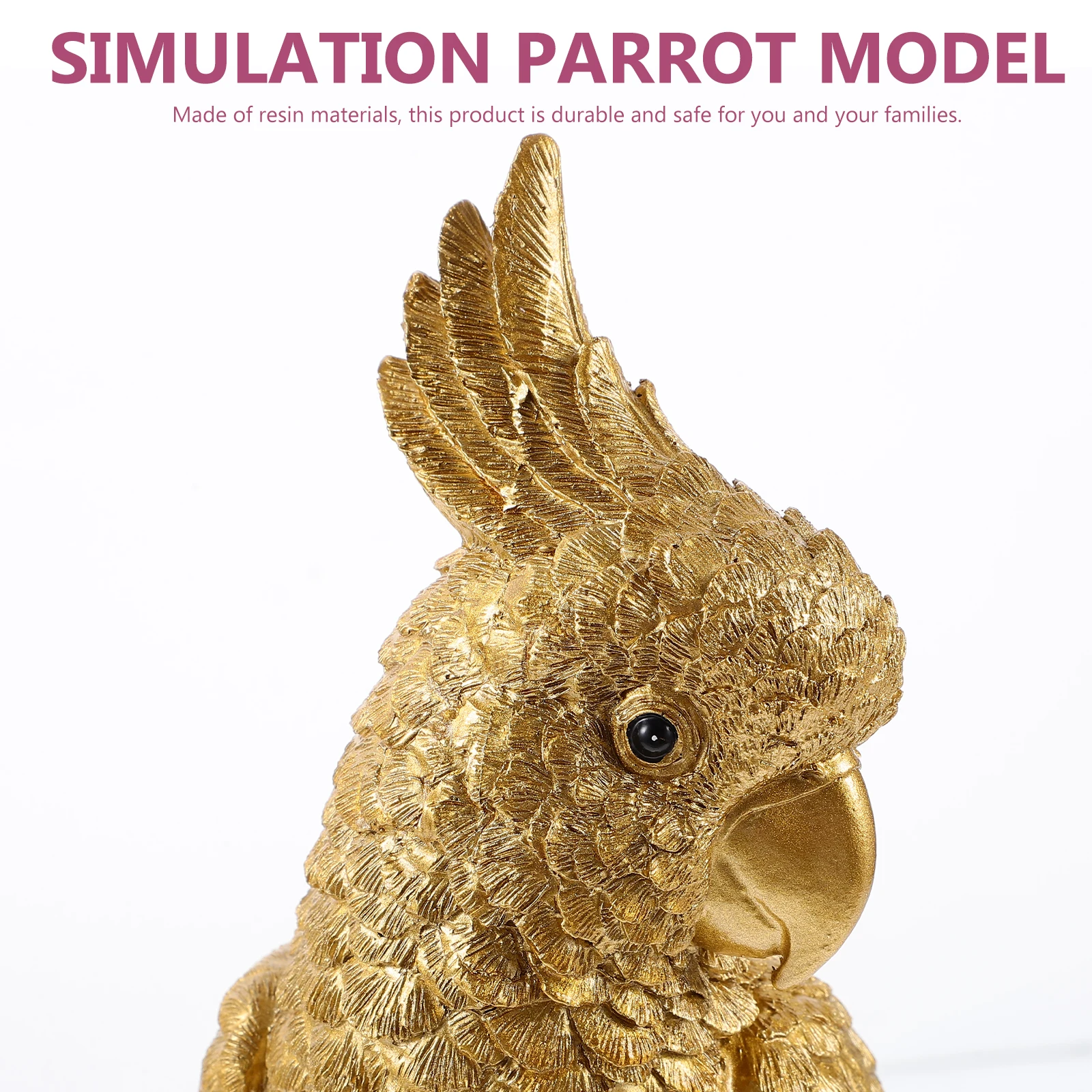 

Parrot naments Resin Craft Bird Decor WG19112B Gold Living Room Cabinet Desktop Decoration Realistic Statue