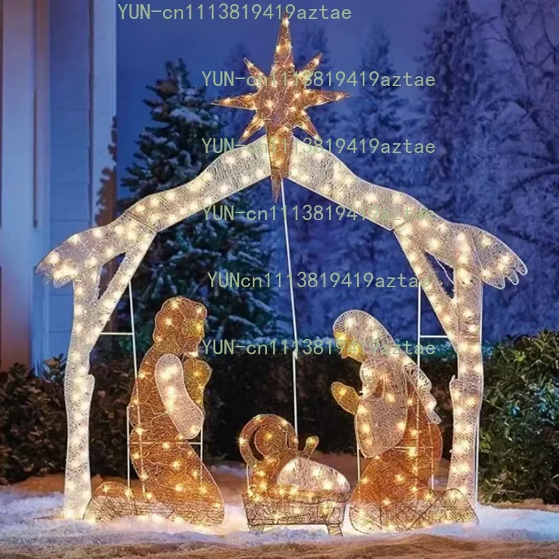 Decorative Birth Ornament Luminous Christmas Deer Snowman Shopping Mall Decoration Outdoor Large Props