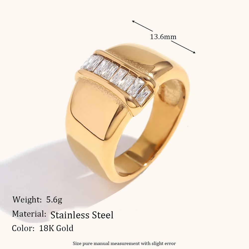 Stainless Steel Rings For Women Men Gold Color Simplicity with Diamonds Ring Female Male Fashion Party Finger Jewelry Gift 2024