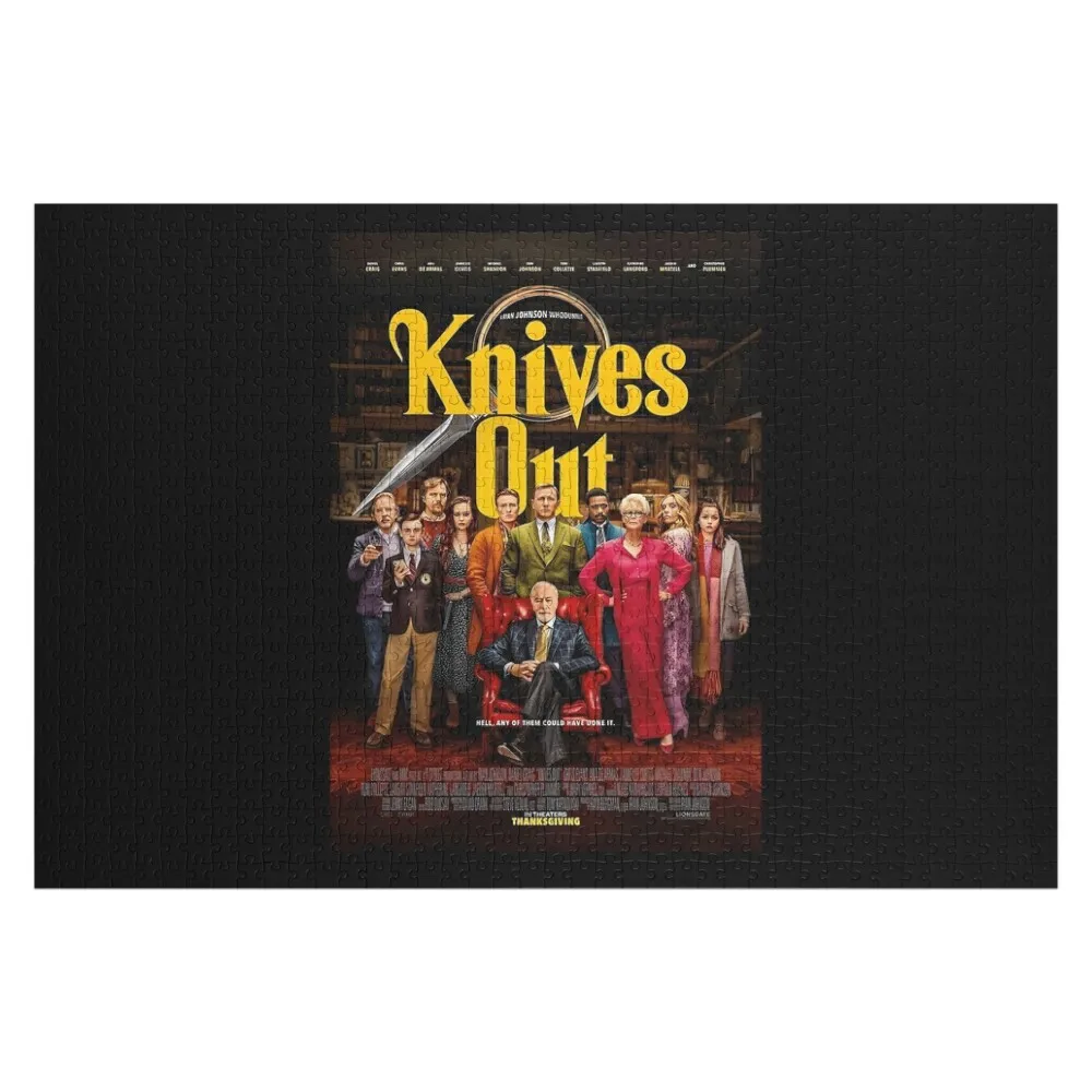 

Knives Out - Деревянный пазл с именем, персонализированные игрушки, идеи для подарков, деревянный пазл на заказ