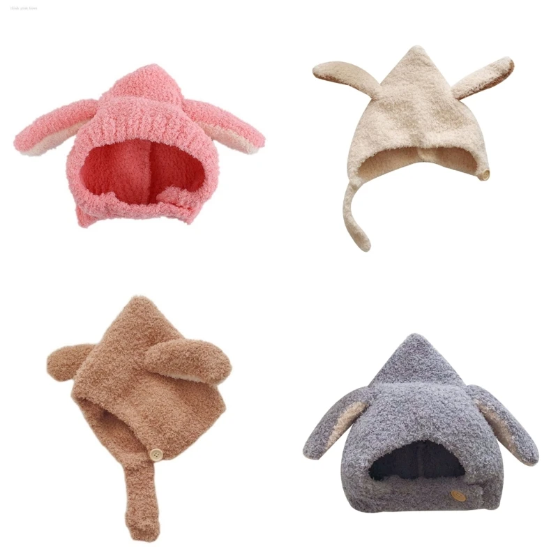 

Outgoing Hat Earflap Hat Baby Ear Cuffs Rabbit Caps Winter Head Dress Bonnet Hat