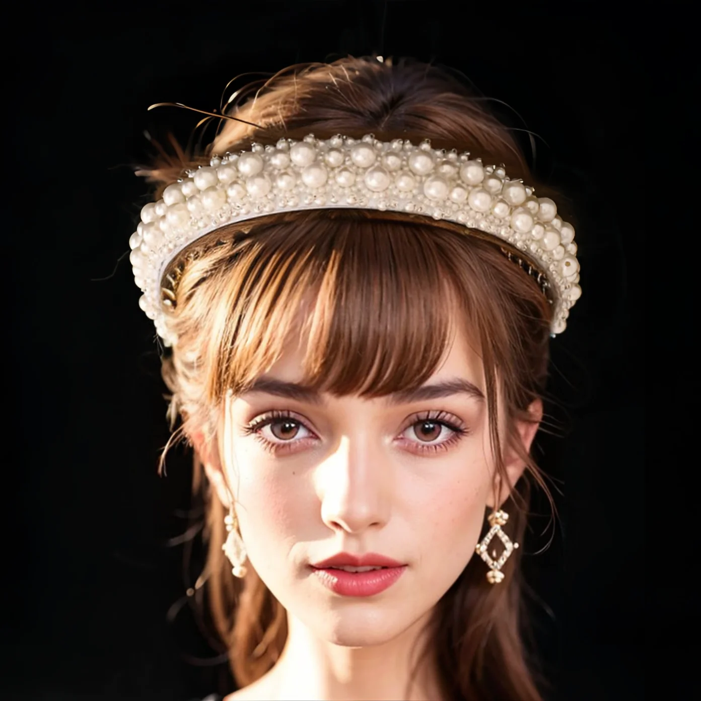 Prenses-ilham düğün Hairband kızların prenses tarzı inci bezemeler günlük Headdress parti ve moda FG09 için Ideal