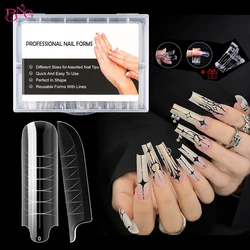 BNG Square Dual Nail Forms for Poly Extension Gel 120Pcs Structure Builder Nail Gel Nail Mold for Solid Nail Gel Nail Art Design