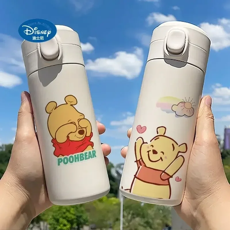 Disney Cup Winnie Bear Tigger Thermos Bottle Vacuum Cup Childen Cartoon Water Cups 304 Stainless Steel Portable 350ML 450ML