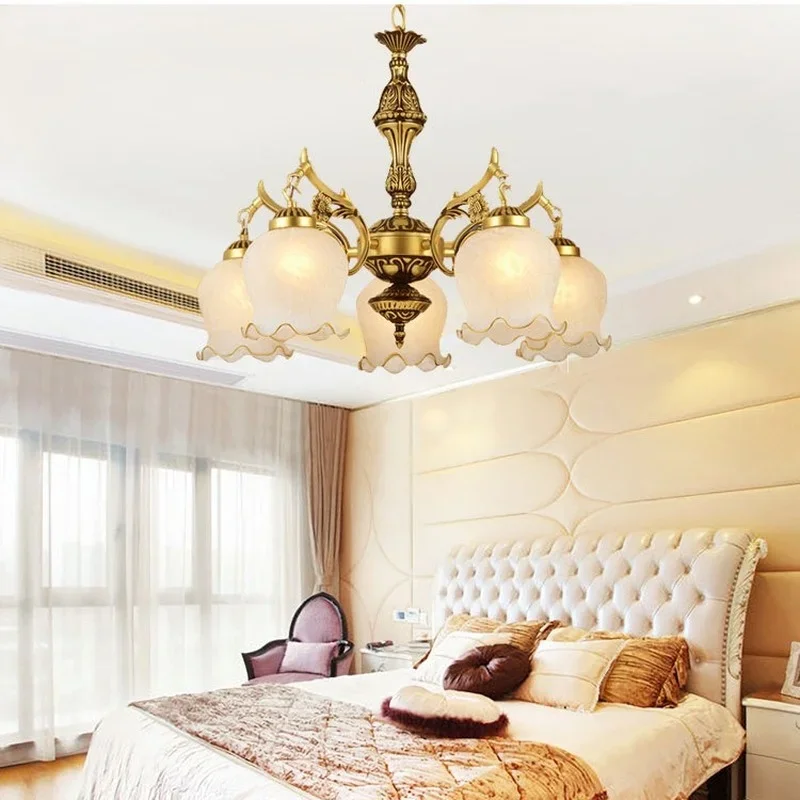 

New Hot genuine zinc vintage bedroom lamp LED Chandelier lights Top novelty Indoor Lights wedding decoration kitchen light