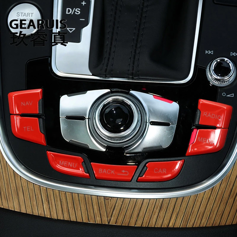 For Audi Q5 8R SQ5 RS5 S5 2009-2017 Car OFF Emergency Light Trunk Buttons switch Cover Sticker Trim Gear Shift Panel Accessories