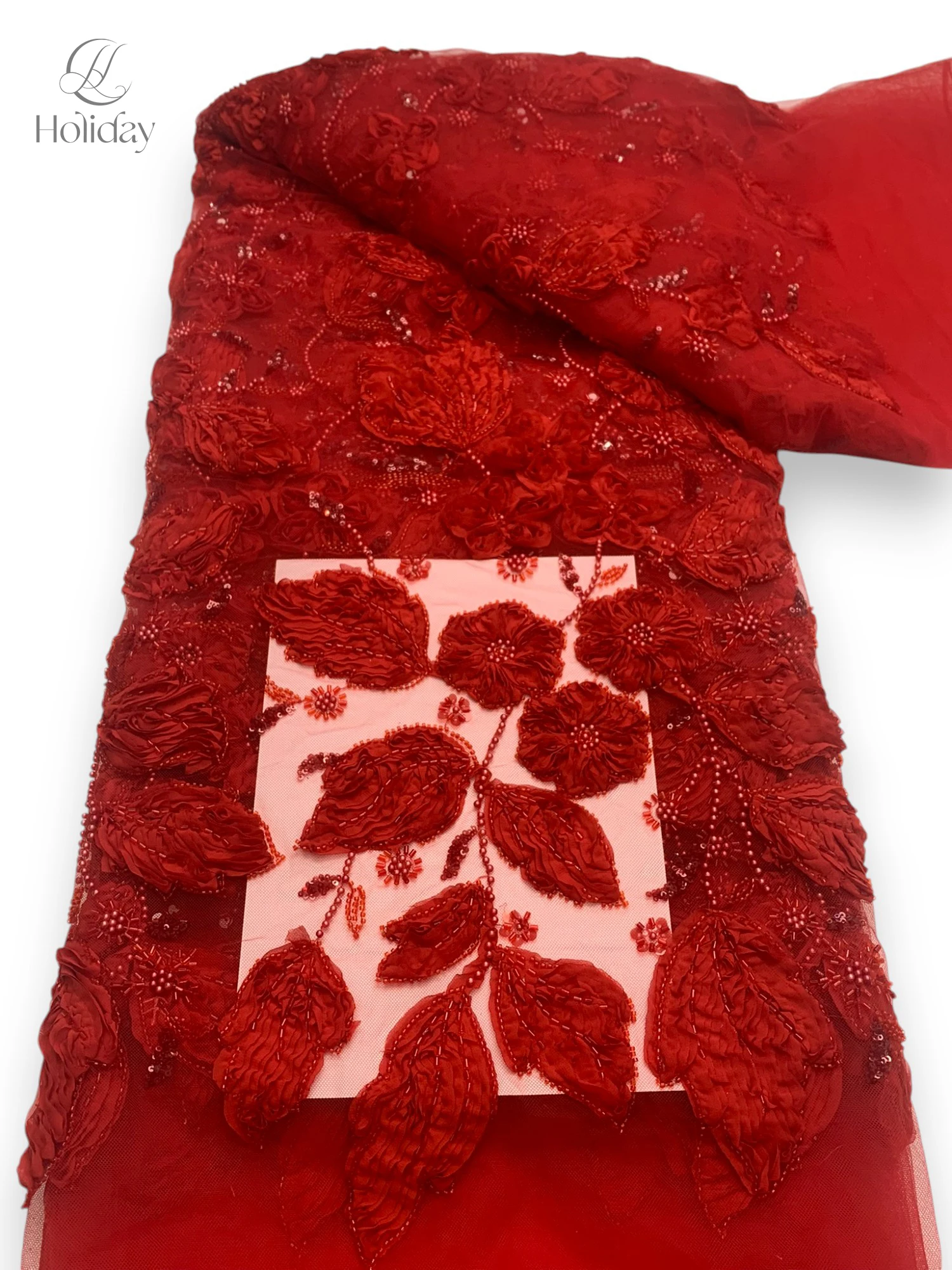 Hot Sale Unique Design Africa High Quality Handmade Beautiful 3D Embroidery Beads With Sequins For Wedding or Party Dress