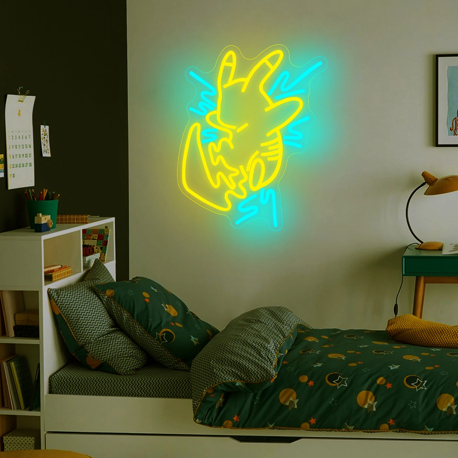 Letrero de neón de Pikachu para sala de juegos, señal de luz LED de Anime de dibujos animados, perfecto para dormitorio, fiesta de cumpleaños en casa, Bar, decoración de pared, regalos