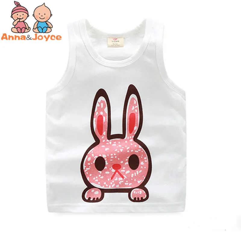 Cartoon Images Boys and Girls Sports Vest Tops Cotton Sleeveless T-shirt Tanks Children\'s Clothing