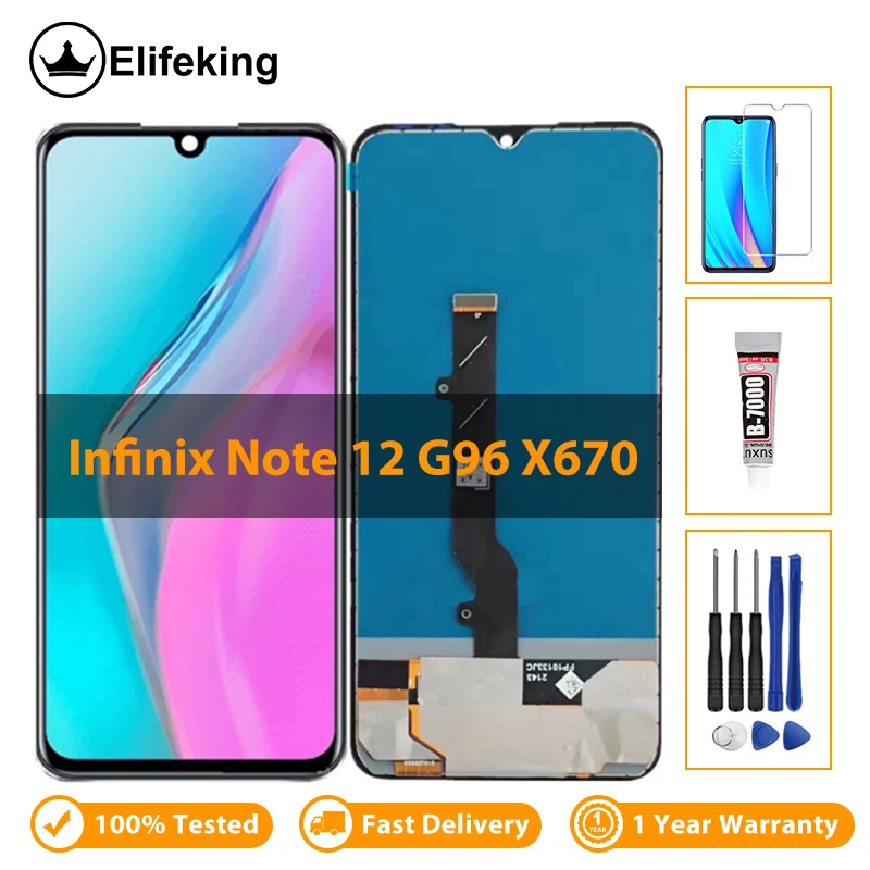 

100% Tested For Infinix Note 12 G96 X670 LCD Display Touch Screen Digitizer Assembly Touch Panel Replacement No Dead Pixel