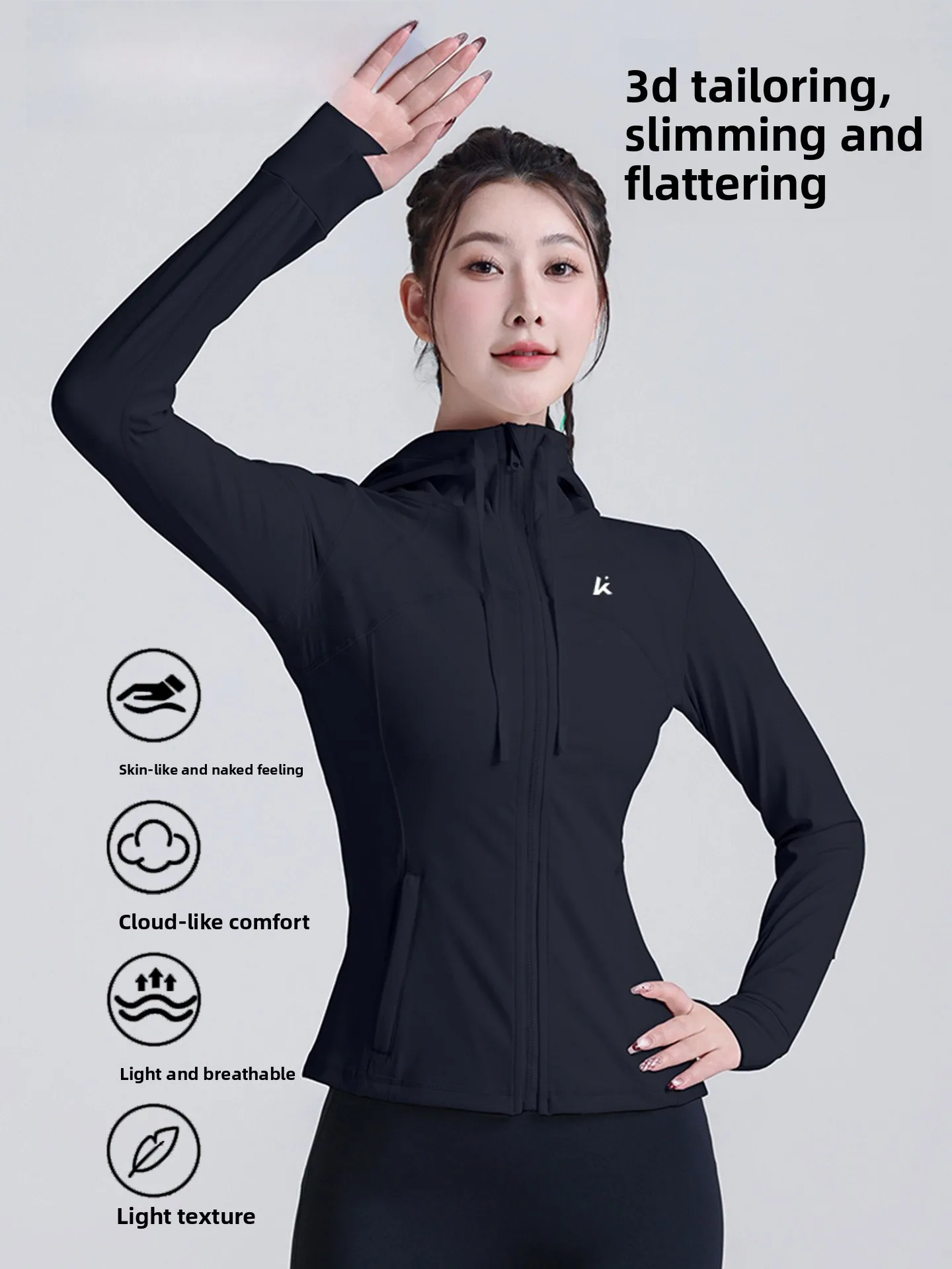   レディースヨガウェア ロングスリーブ アウトドアフィットネス ランニング オープンカーディガン ジャケット 秋冬 スタイリッシュな...