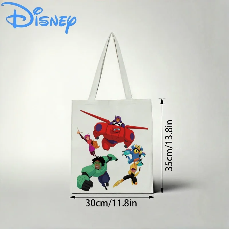 

1PC Kawaii Disney Big Hero 6 Canvas Shopping Bag, Superhero Daily Handbag for Fans